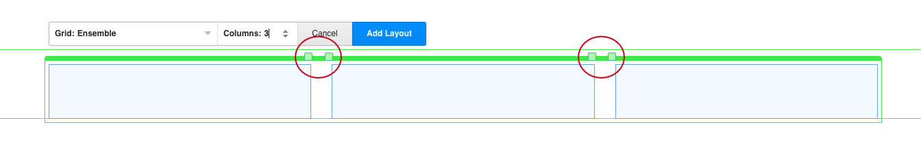 Column editing handles