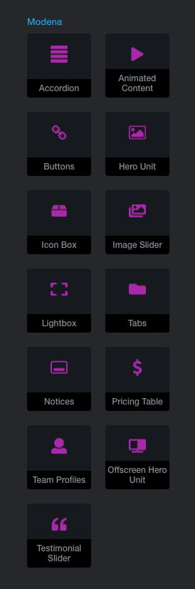 Blocks panel
