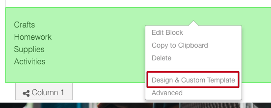 Topic list custom template