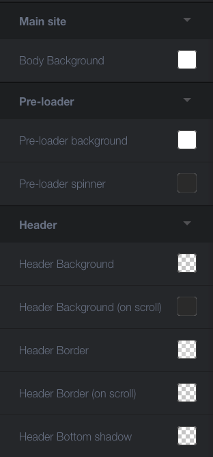 Customiser window