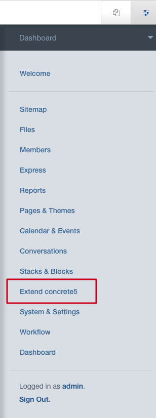 Extend menu