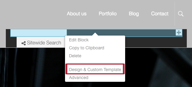 Header search template